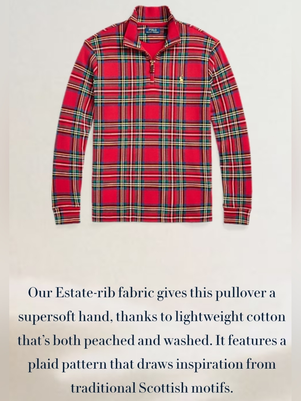 Polo by Ralph Lauren Red Plaid Zip-Up Sweater